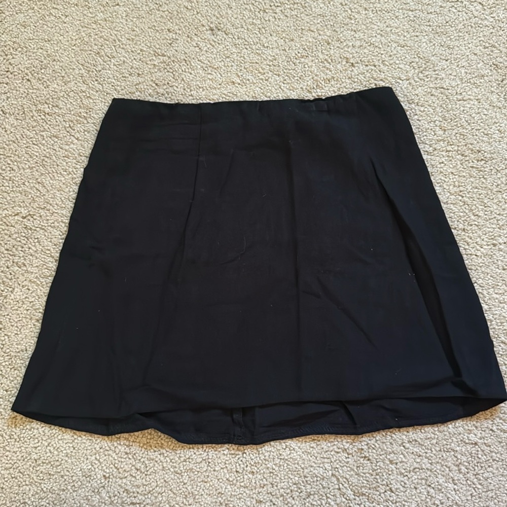 Princess Polly Selby black linen mini skirt